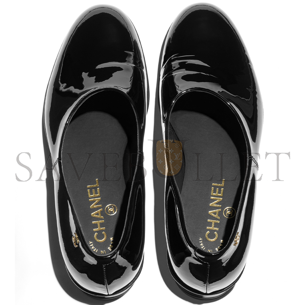 Ch*el moccasins patent calfskin black g46194